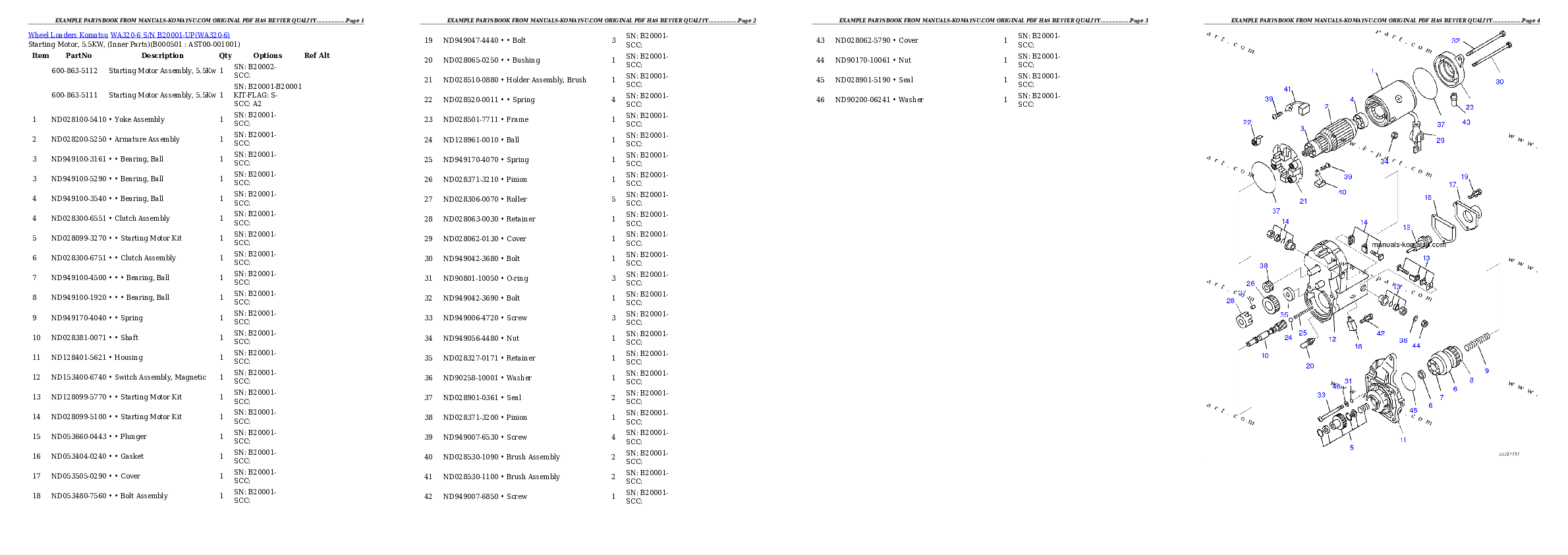 Protected: WA320-6 S/N B20001-UP Partsbook