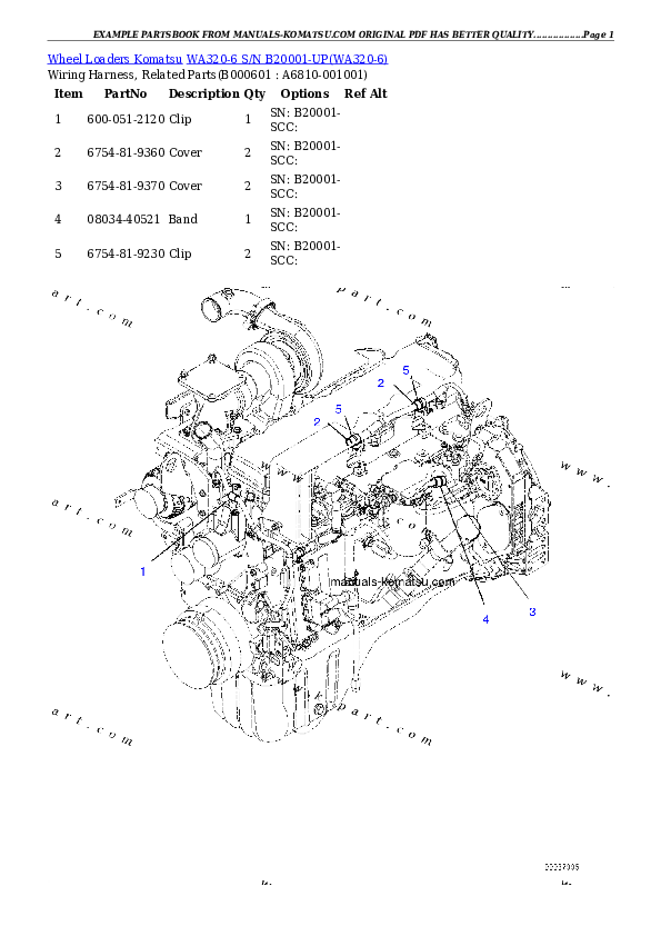 Protected: WA320-6 S/N B20001-UP Partsbook