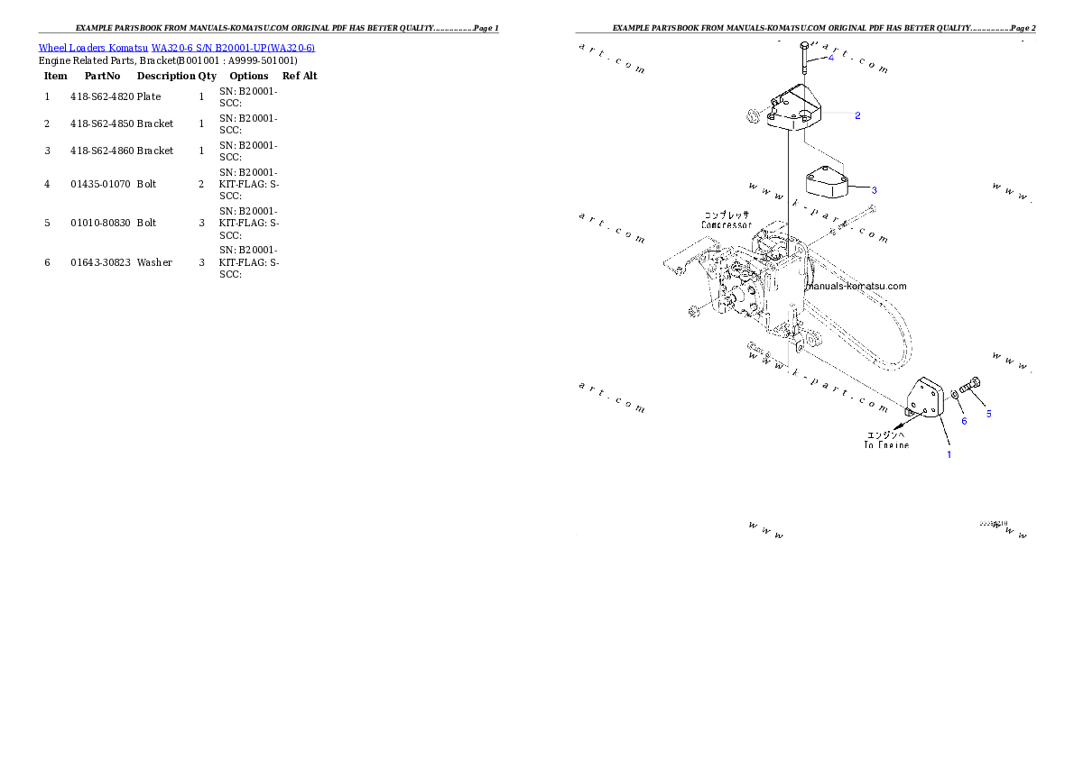 Protected: WA320-6 S/N B20001-UP Partsbook
