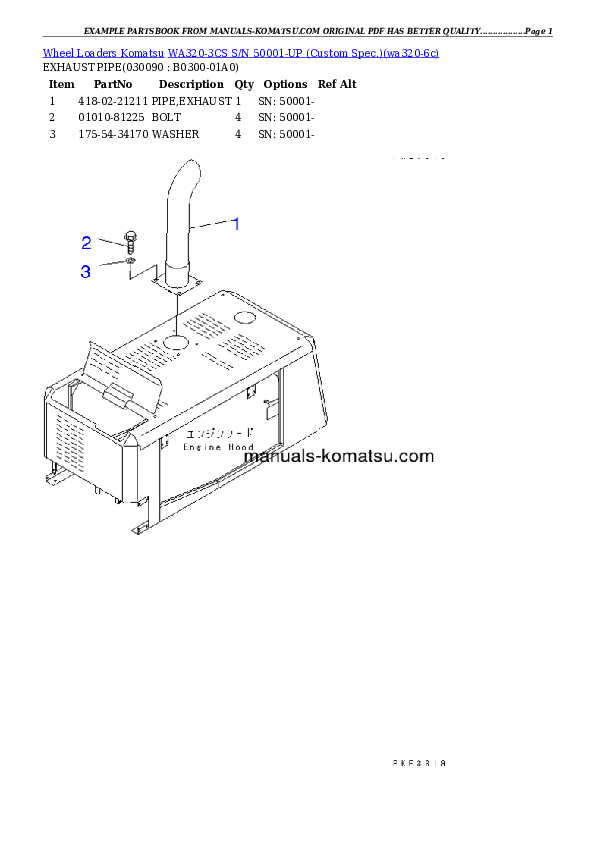 Protected: WA320-3CS S/N 50001-UP (Custom Spec.) Partsbook