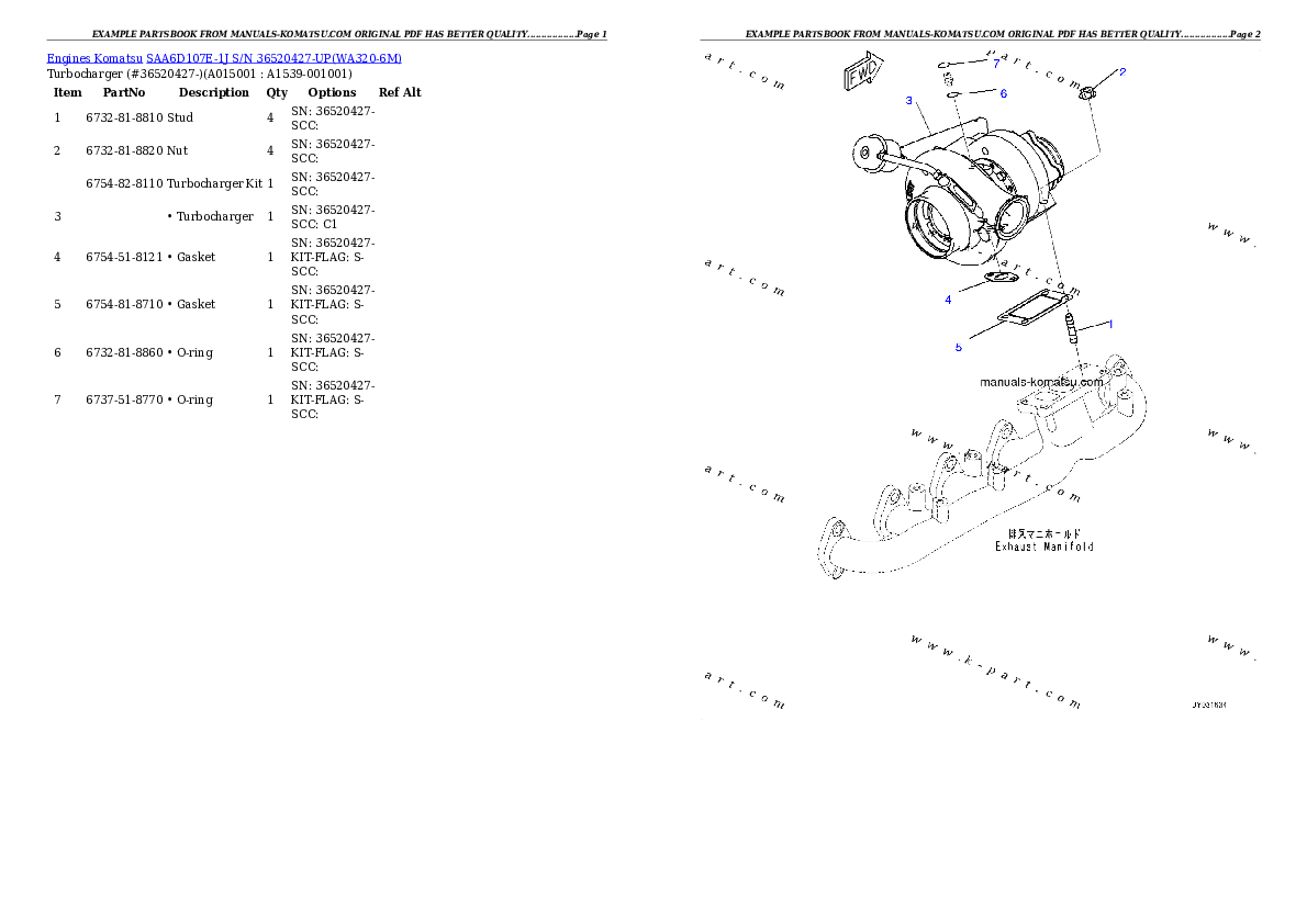 Protected: SAA6D107E-1J S/N 36520427-UP Partsbook