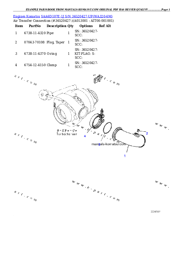 Protected: SAA6D107E-1J S/N 36520427-UP Partsbook