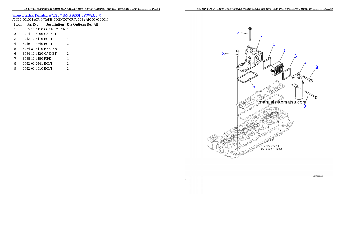 Protected: WA320-7 S/N A36001-UP Partsbook