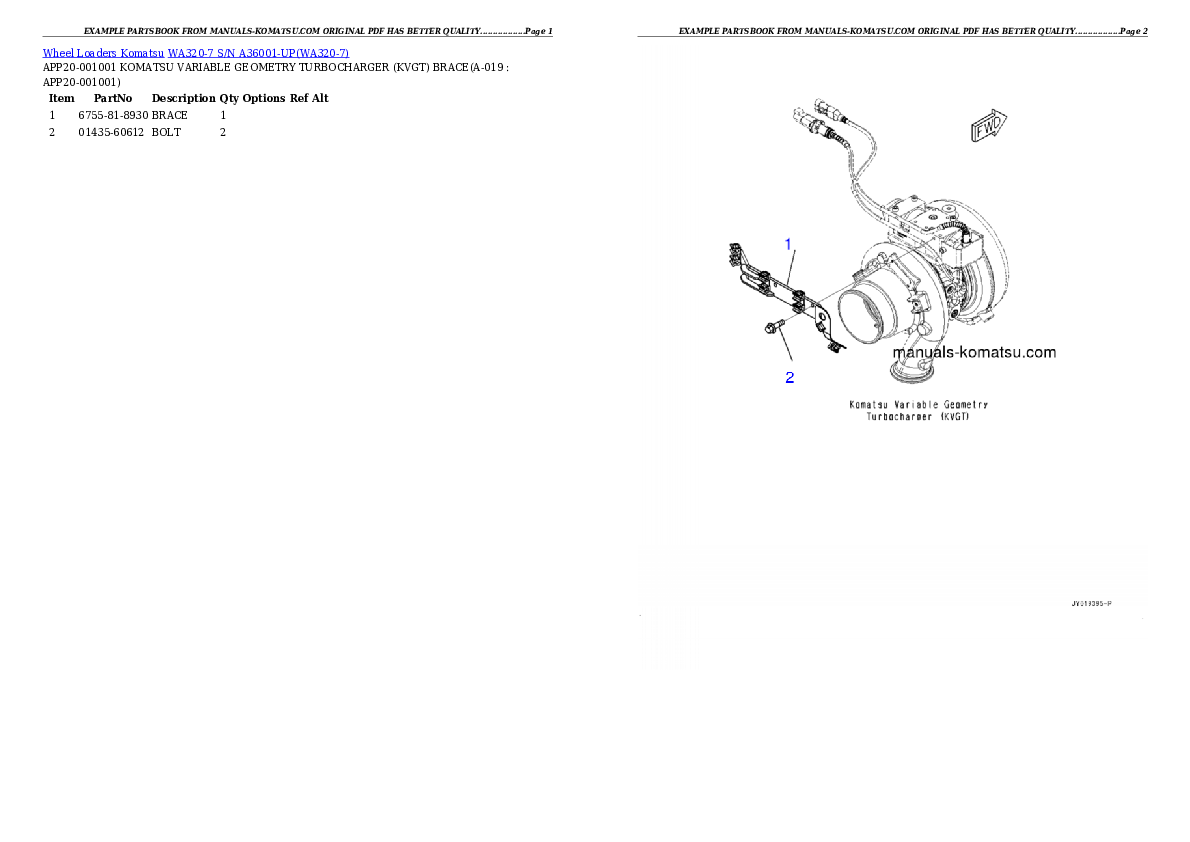 Protected: WA320-7 S/N A36001-UP Partsbook