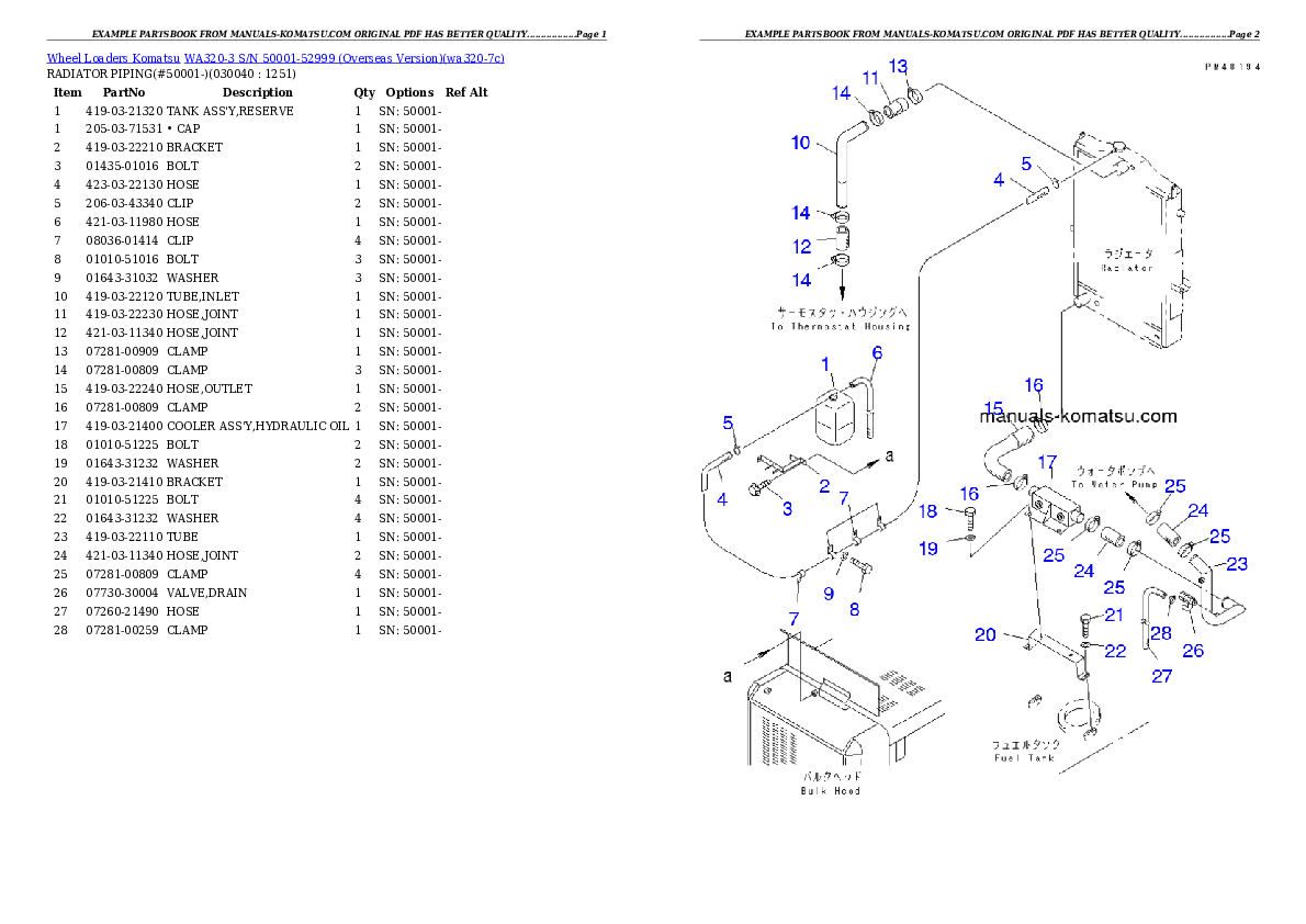 Protected: WA320-3 S/N 50001-52999 (Overseas Version) Partsbook