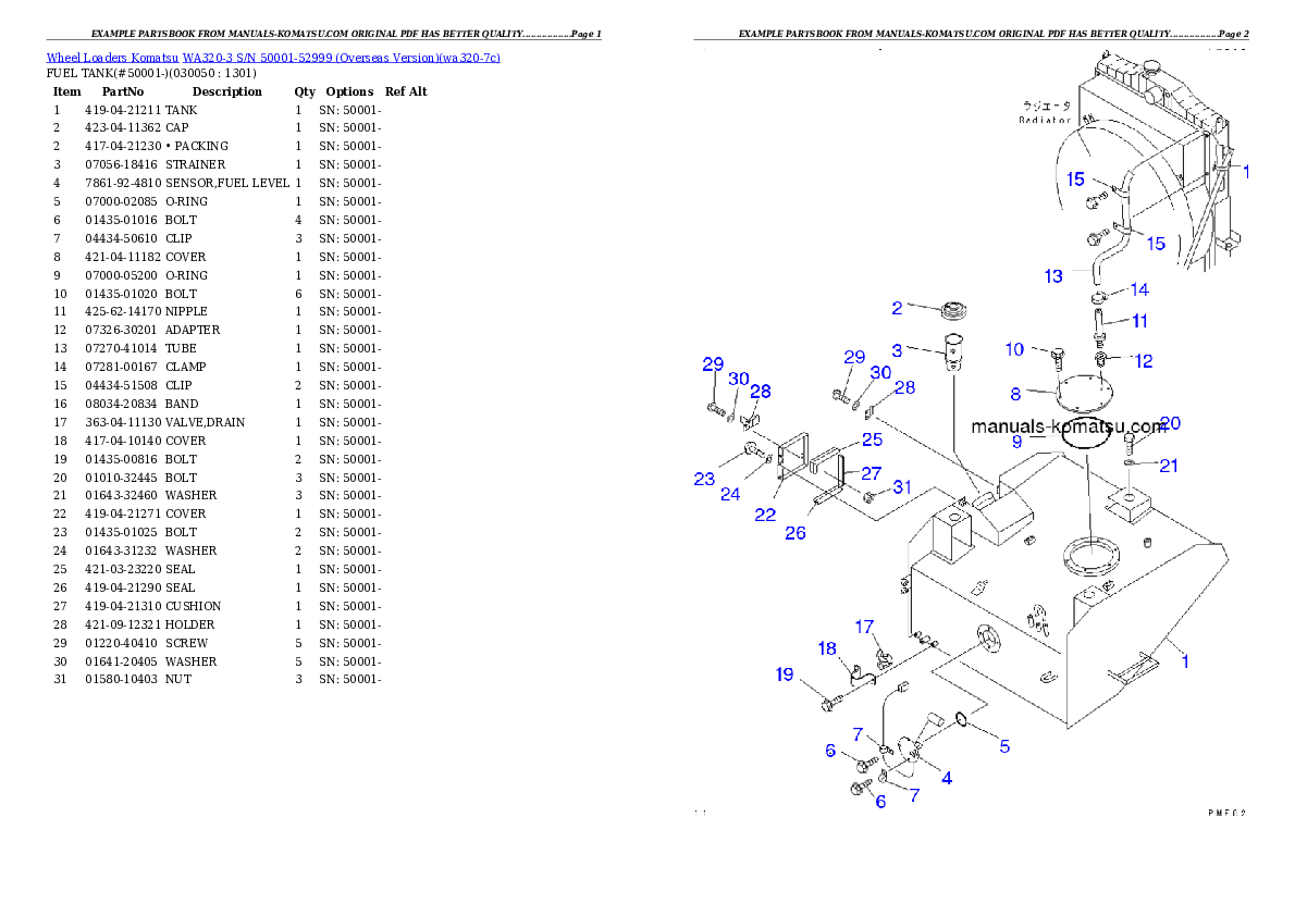 Protected: WA320-3 S/N 50001-52999 (Overseas Version) Partsbook