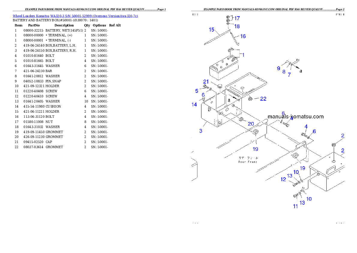 Protected: WA320-3 S/N 50001-52999 (Overseas Version) Partsbook