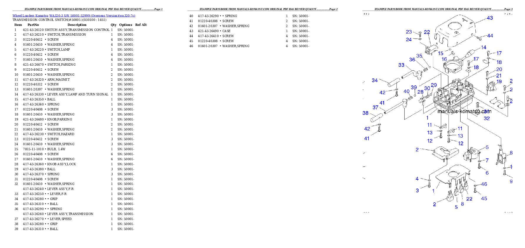 Protected: WA320-3 S/N 50001-52999 (Overseas Version) Partsbook