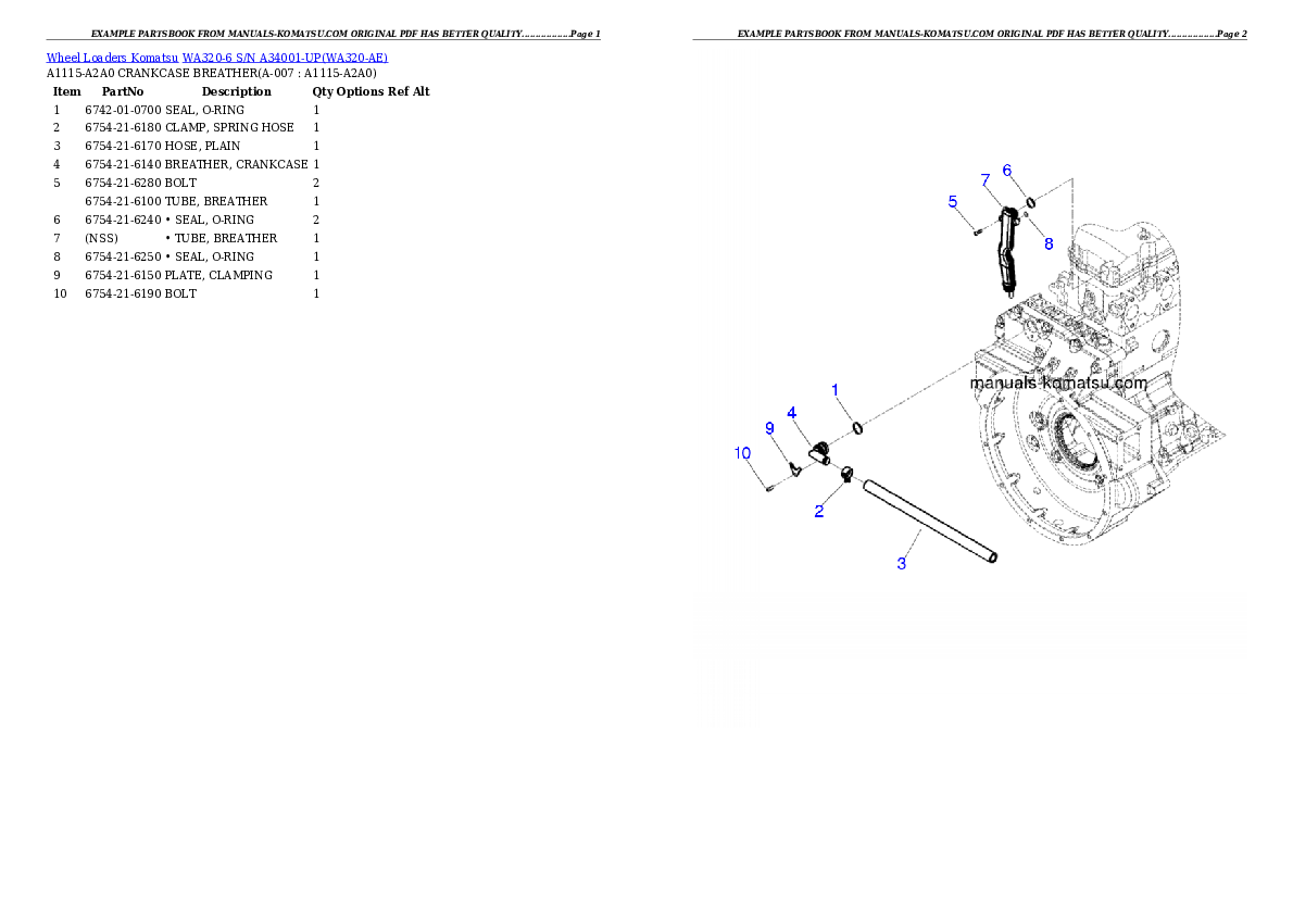Protected: WA320-6 S/N A34001-UP Partsbook