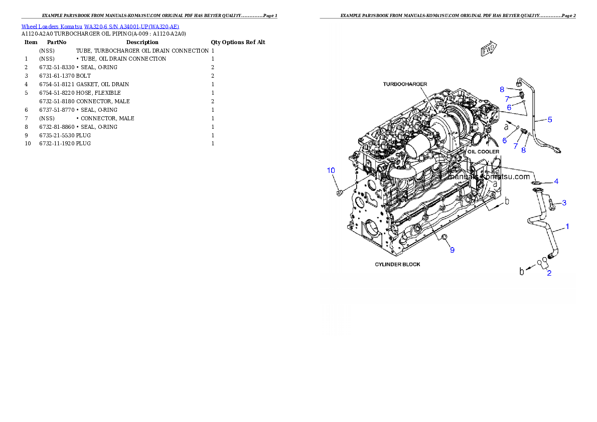 Protected: WA320-6 S/N A34001-UP Partsbook