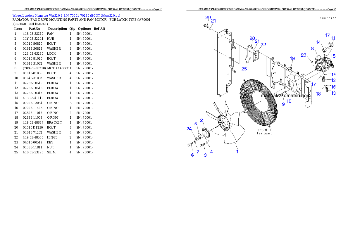 Protected: WA320-6 S/N 70001-70290 (ECOT 3) Partsbook