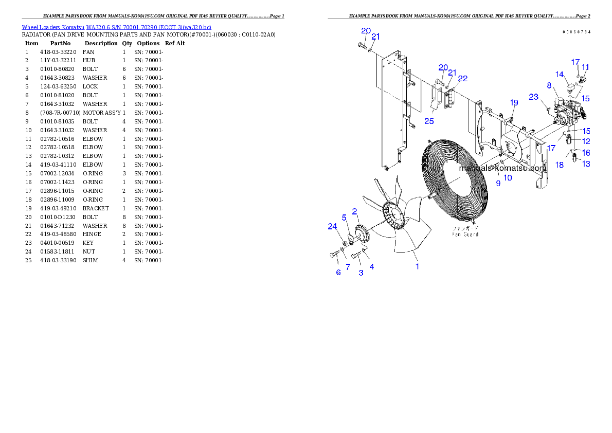 Protected: WA320-6 S/N 70001-70290 (ECOT 3) Partsbook