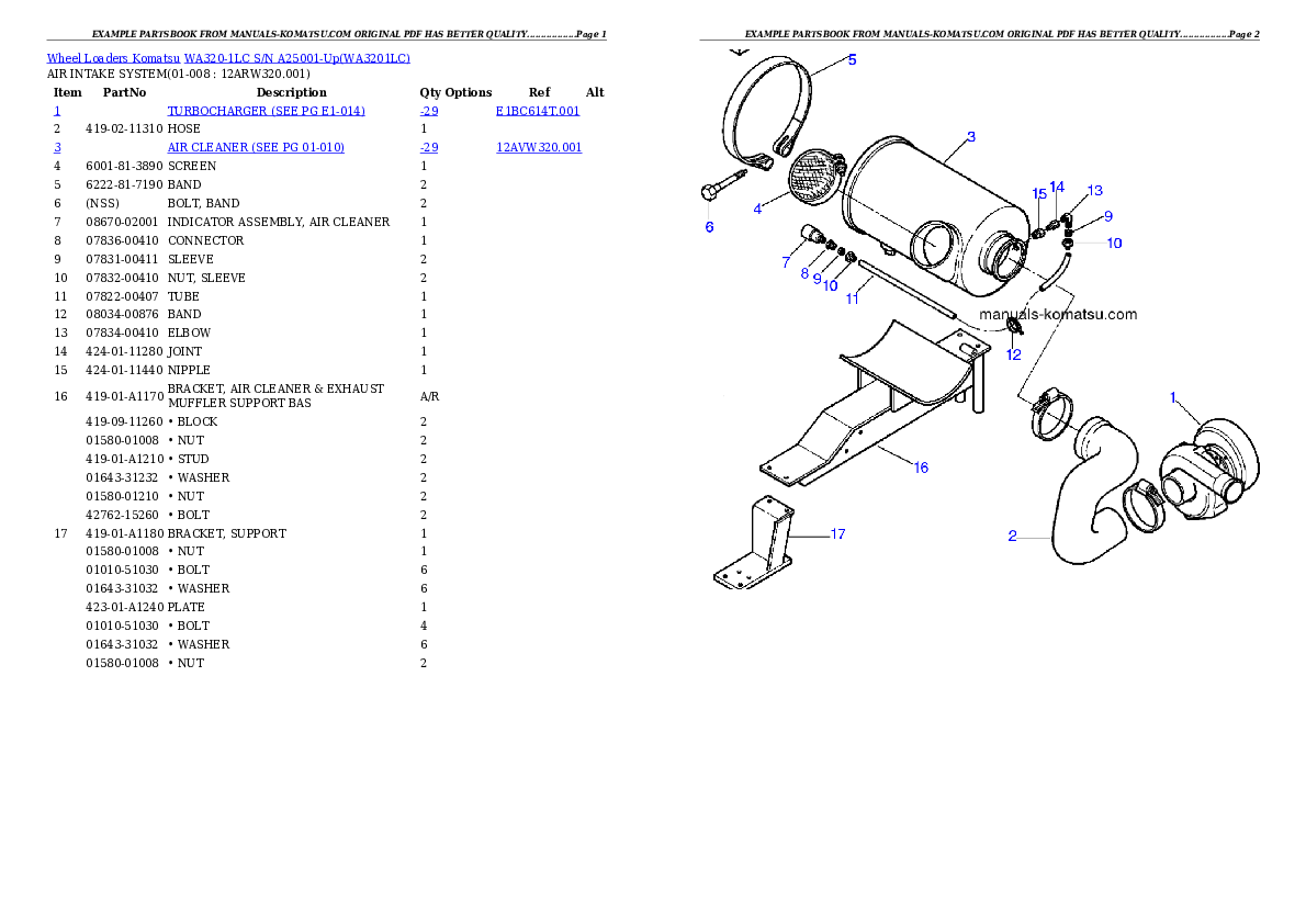 Protected: WA320-1LC S/N A25001-Up Partsbook