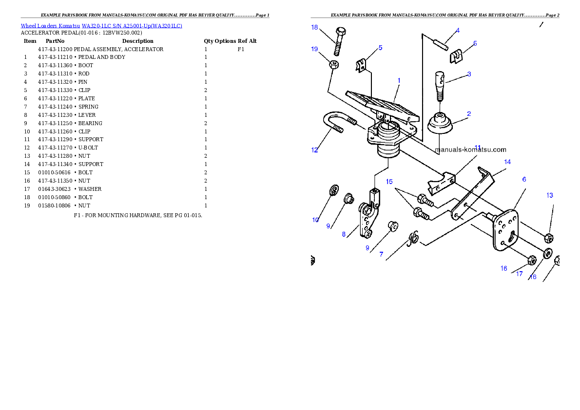 Protected: WA320-1LC S/N A25001-Up Partsbook