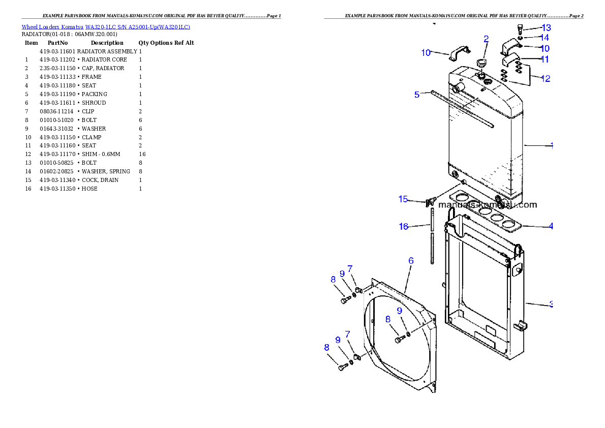 Protected: WA320-1LC S/N A25001-Up Partsbook