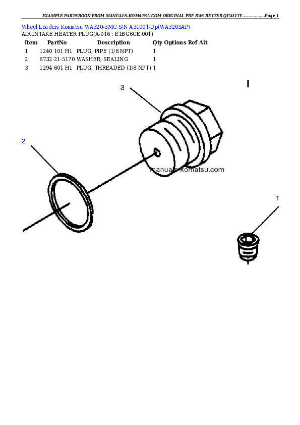 Protected: WA320-3MC S/N A31001-Up Partsbook