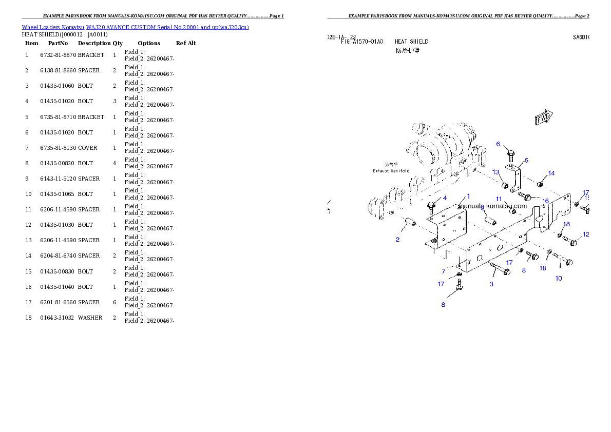 Protected: WA320 AVANCE CUSTOM Serial No.20001 and up Partsbook