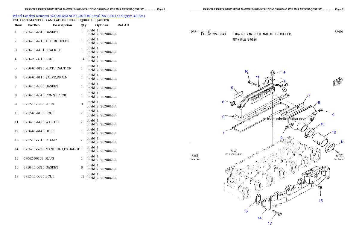 Protected: WA320 AVANCE CUSTOM Serial No.20001 and up Partsbook