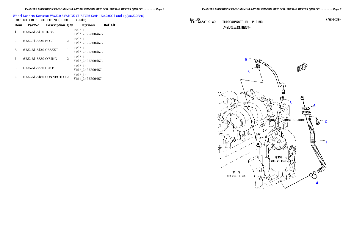 Protected: WA320 AVANCE CUSTOM Serial No.20001 and up Partsbook