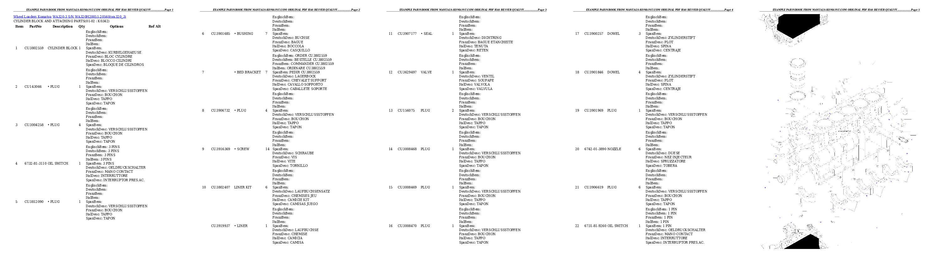 Protected: WA320-3 S/N WA320H20051-20560 Partsbook