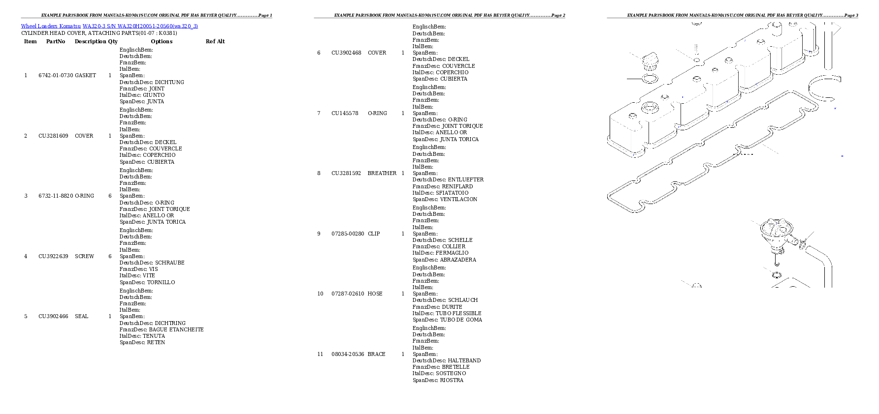 Protected: WA320-3 S/N WA320H20051-20560 Partsbook