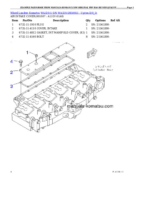 Protected: WA320-5 S/N WA320-5H50051 – Up Partsbook