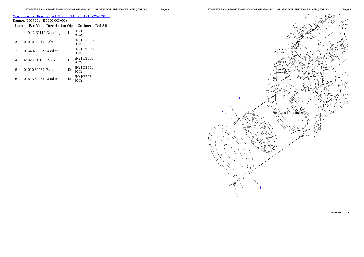 Protected: WA320-6 S/N H62051 – Up Partsbook