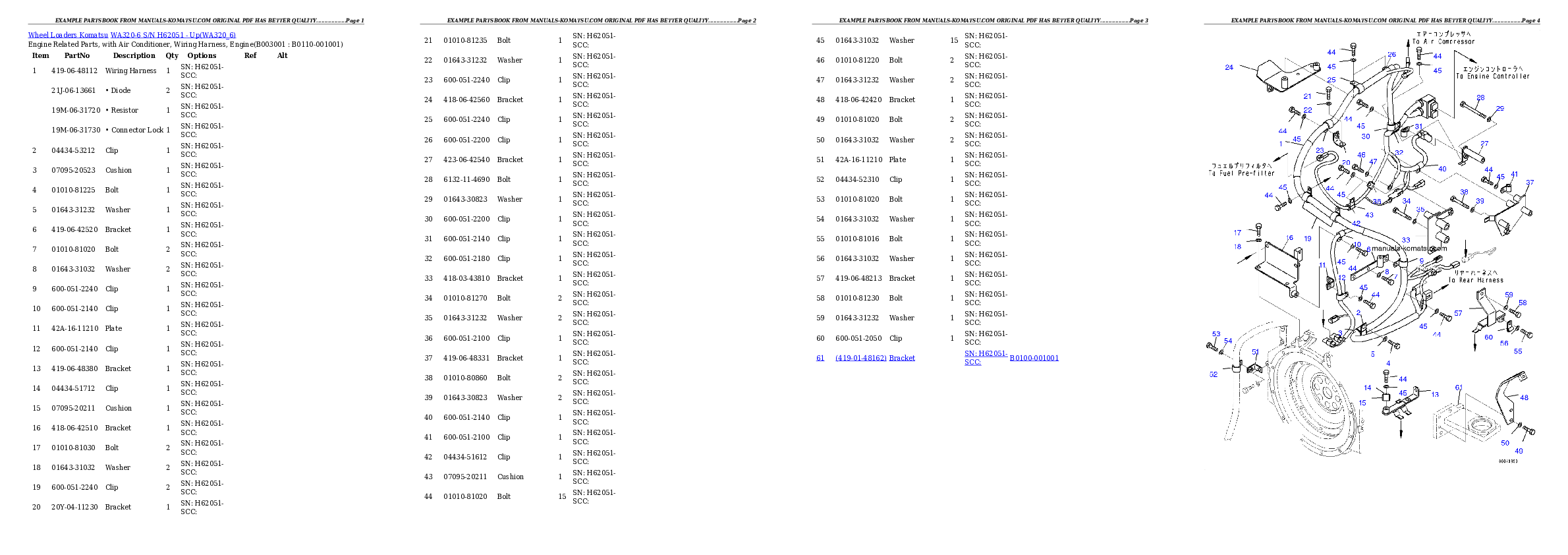 WA320-6 S/N H62051 - Up Partsbook