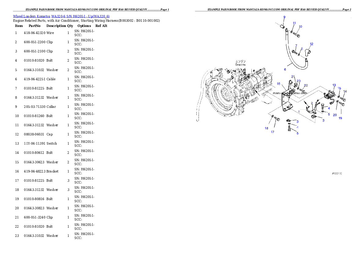 Protected: WA320-6 S/N H62051 – Up Partsbook