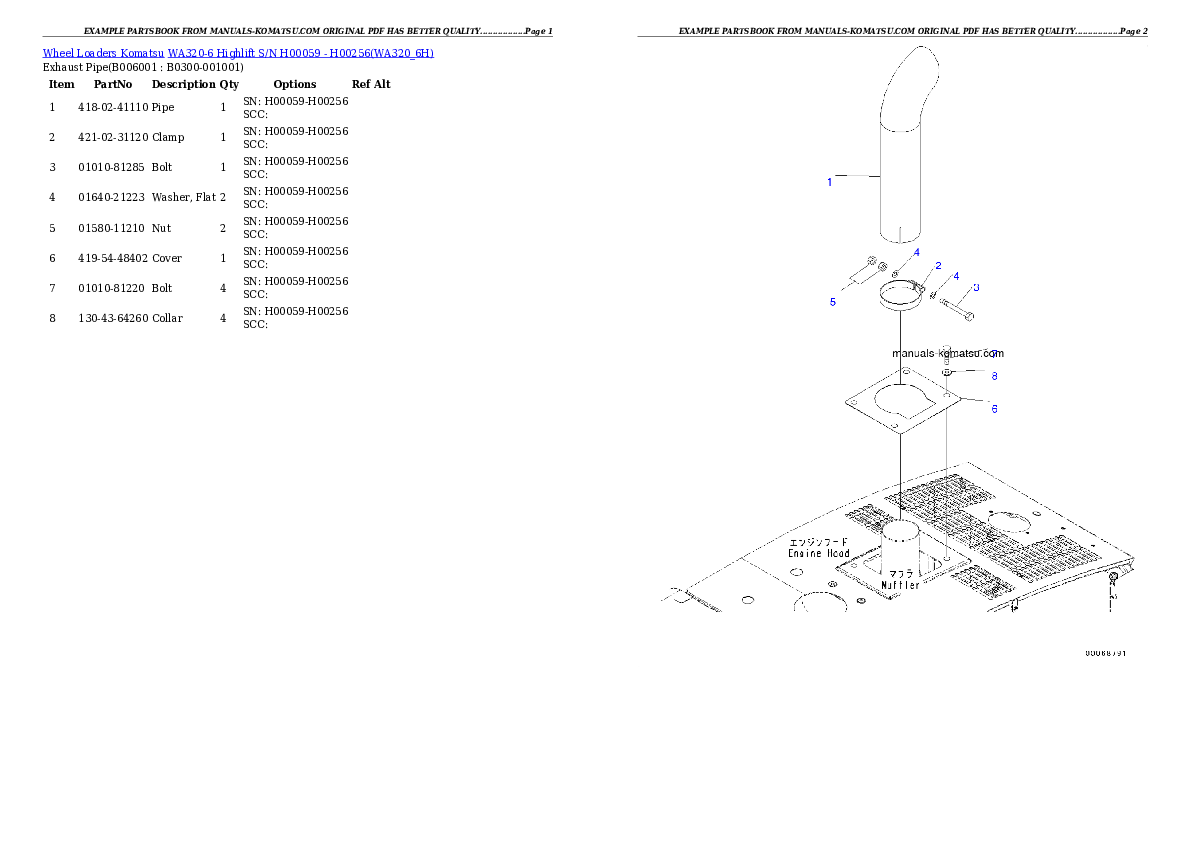 Protected: WA320-6 Highlift S/N H00059 – H00256 Partsbook