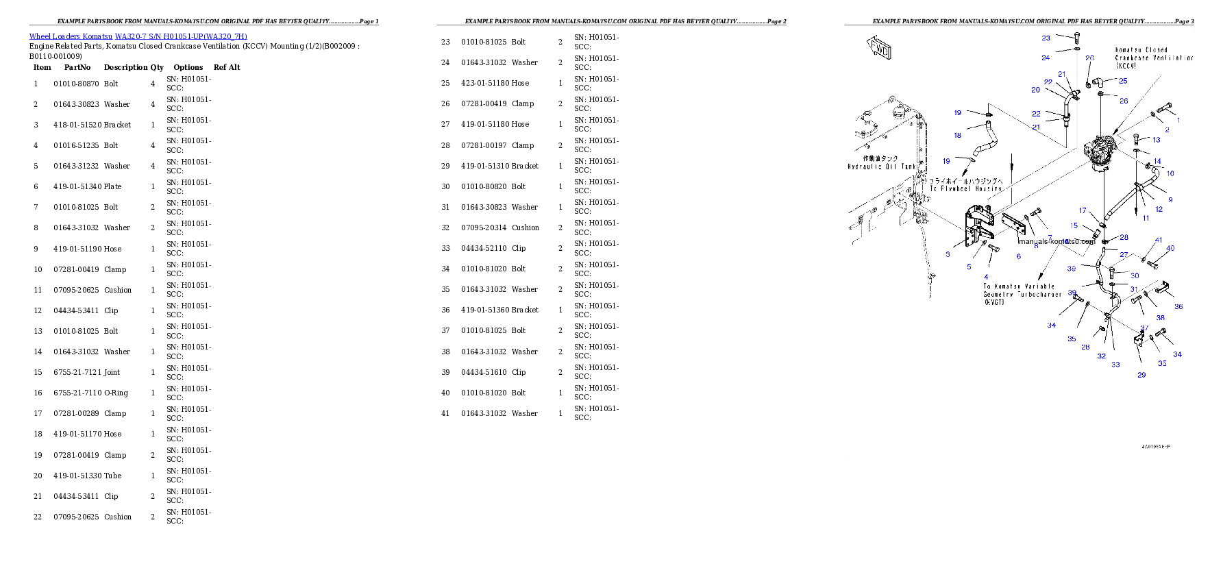 Protected: WA320-7 S/N H01051-UP Partsbook