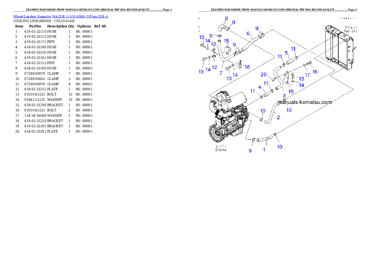 Protected: WA320L-5 S/N 60001-UP Partsbook