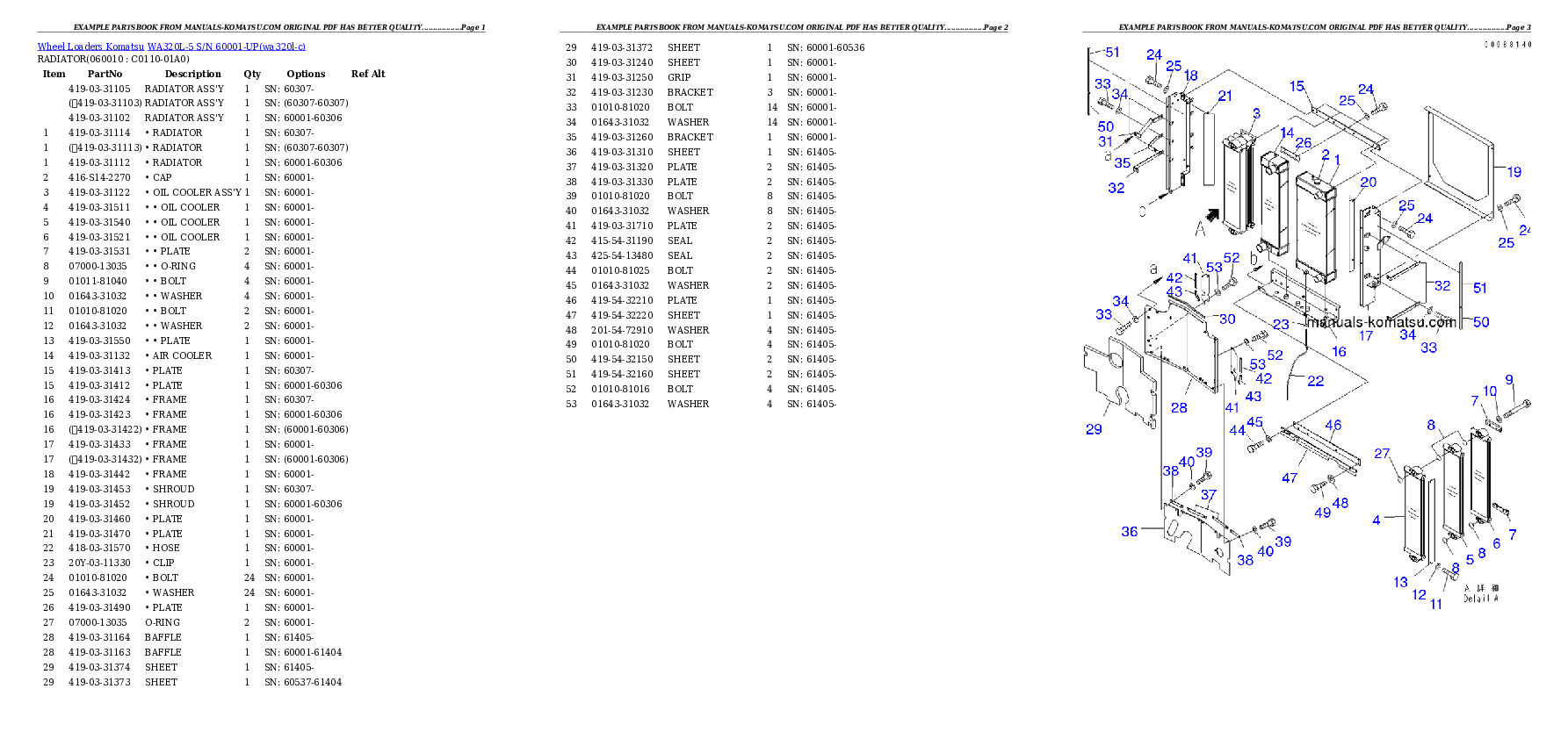 Protected: WA320L-5 S/N 60001-UP Partsbook