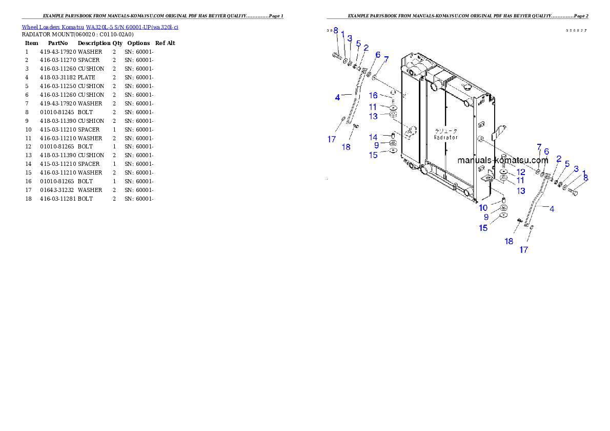 Protected: WA320L-5 S/N 60001-UP Partsbook
