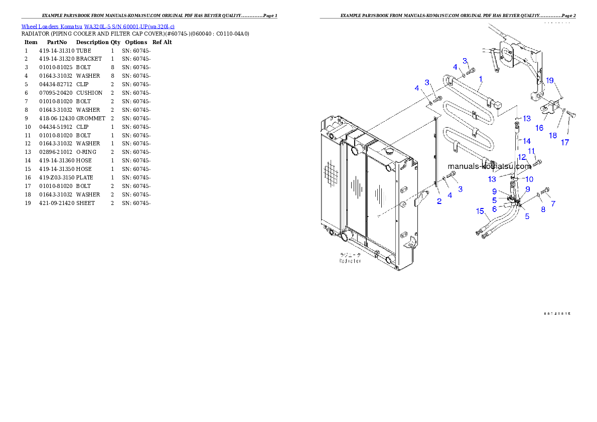 Protected: WA320L-5 S/N 60001-UP Partsbook