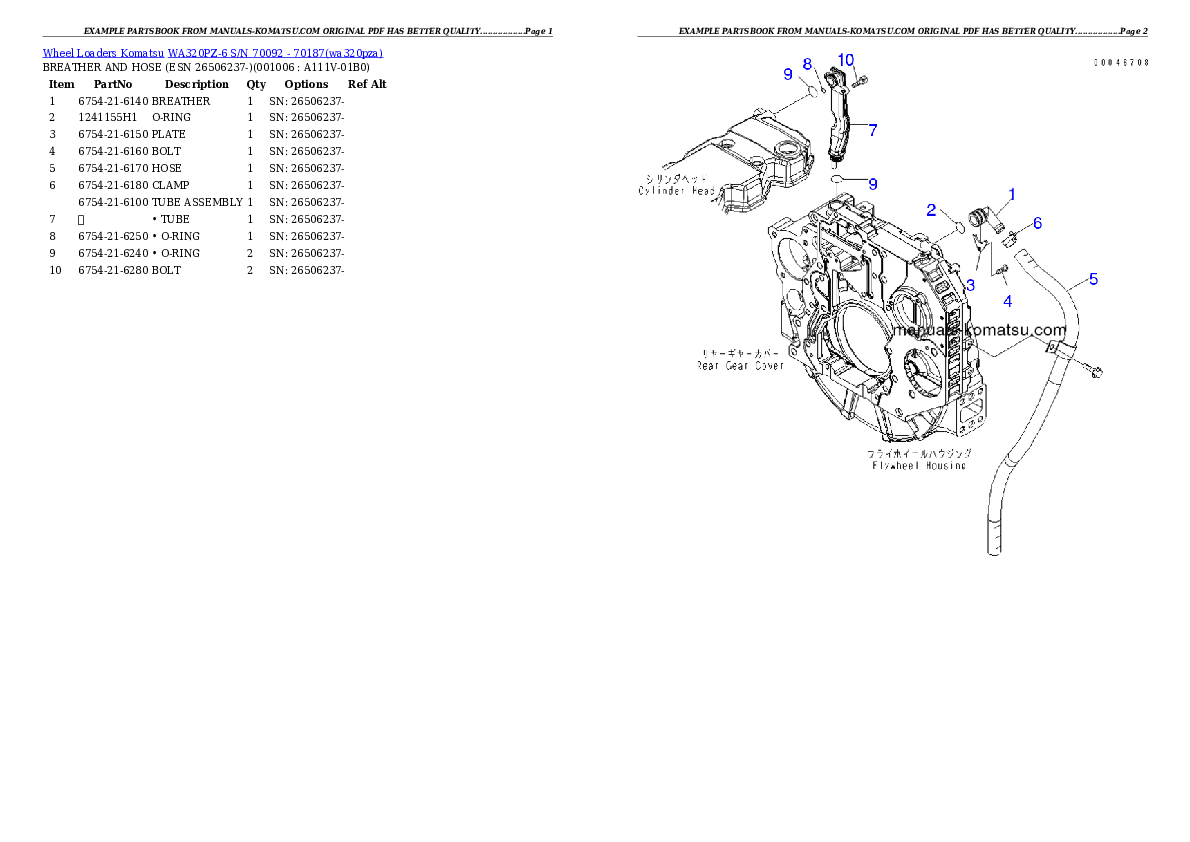 Protected: WA320PZ-6 S/N 70092 – 70187 Partsbook