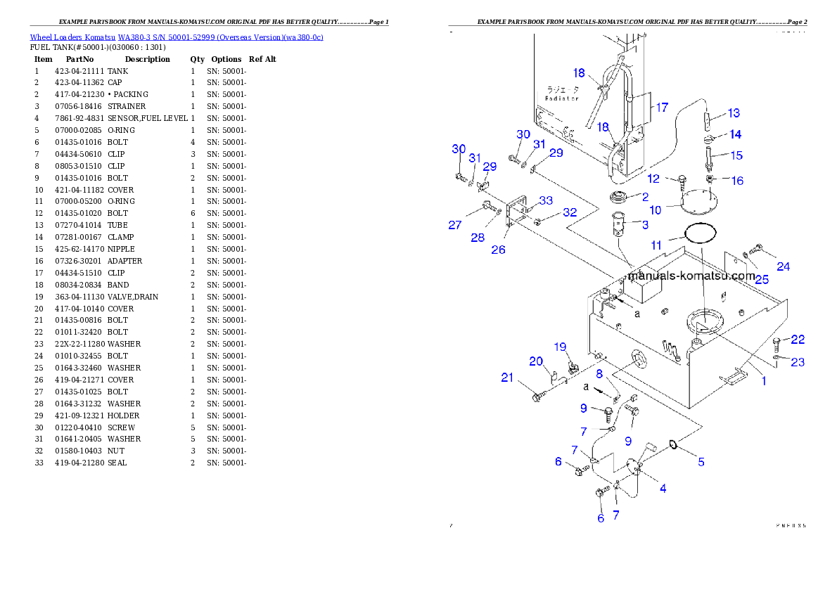 Protected: WA380-3 S/N 50001-52999 (Overseas Version) Partsbook