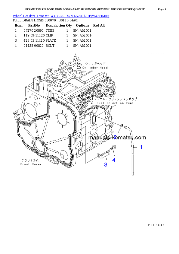 Protected: WA380-5L S/N A52001-UP Partsbook