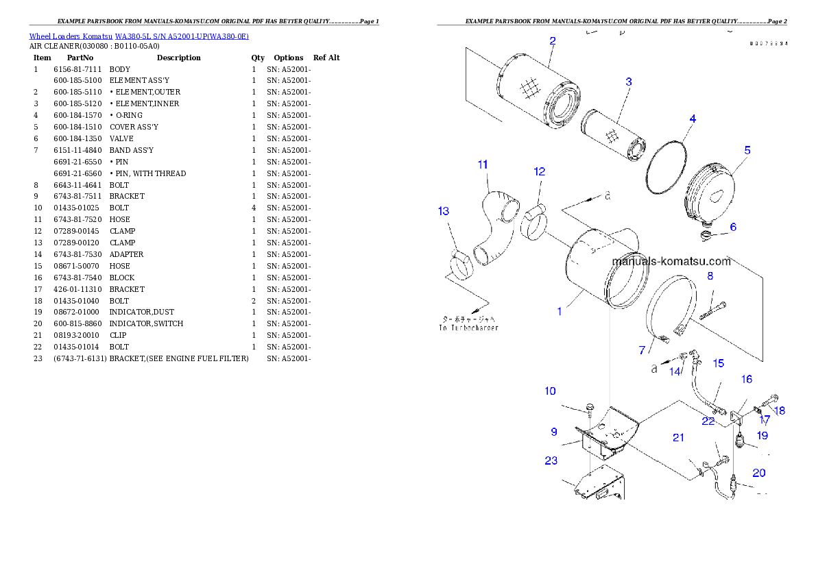 Protected: WA380-5L S/N A52001-UP Partsbook