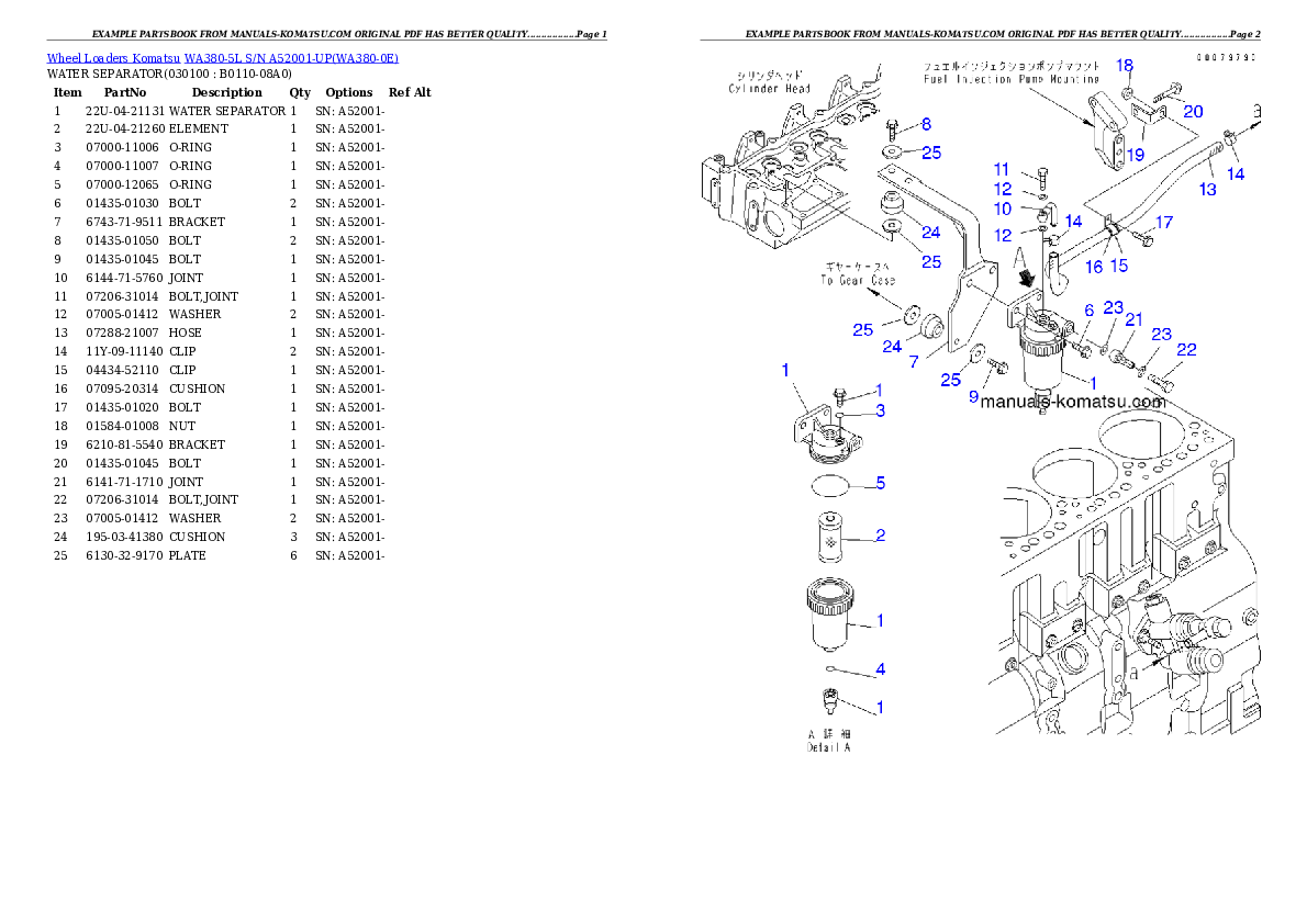Protected: WA380-5L S/N A52001-UP Partsbook