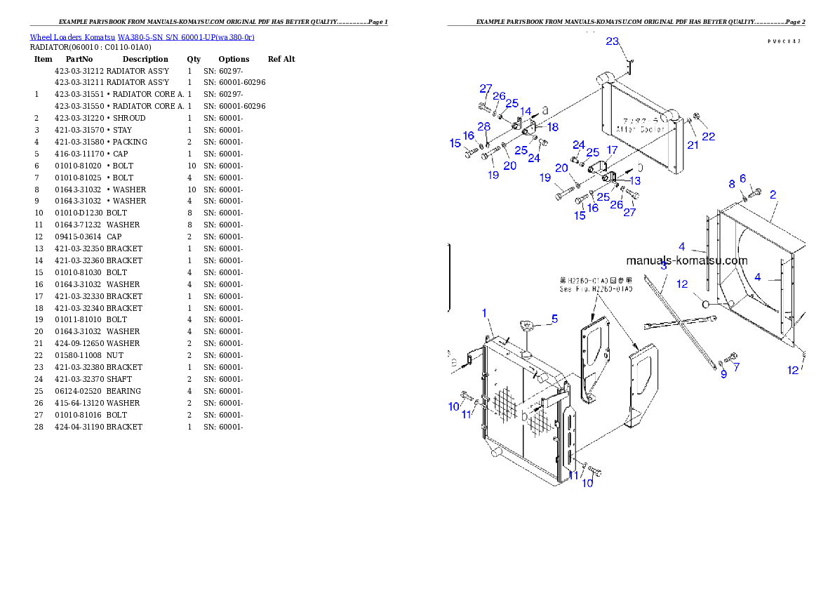 Protected: WA380-5-SN S/N 60001-UP Partsbook