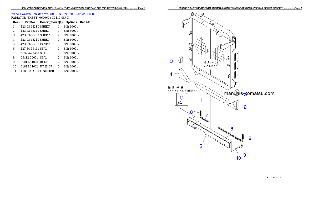 Protected: WA380-5-TN S/N 60001-UP Partsbook