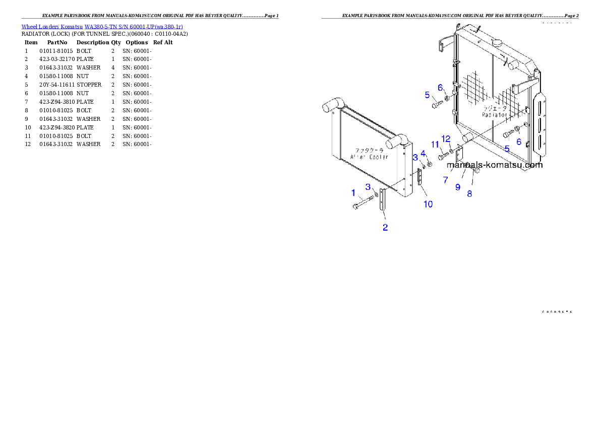 Protected: WA380-5-TN S/N 60001-UP Partsbook