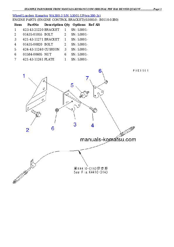 Protected: WA380-3 S/N 53001-UP Partsbook