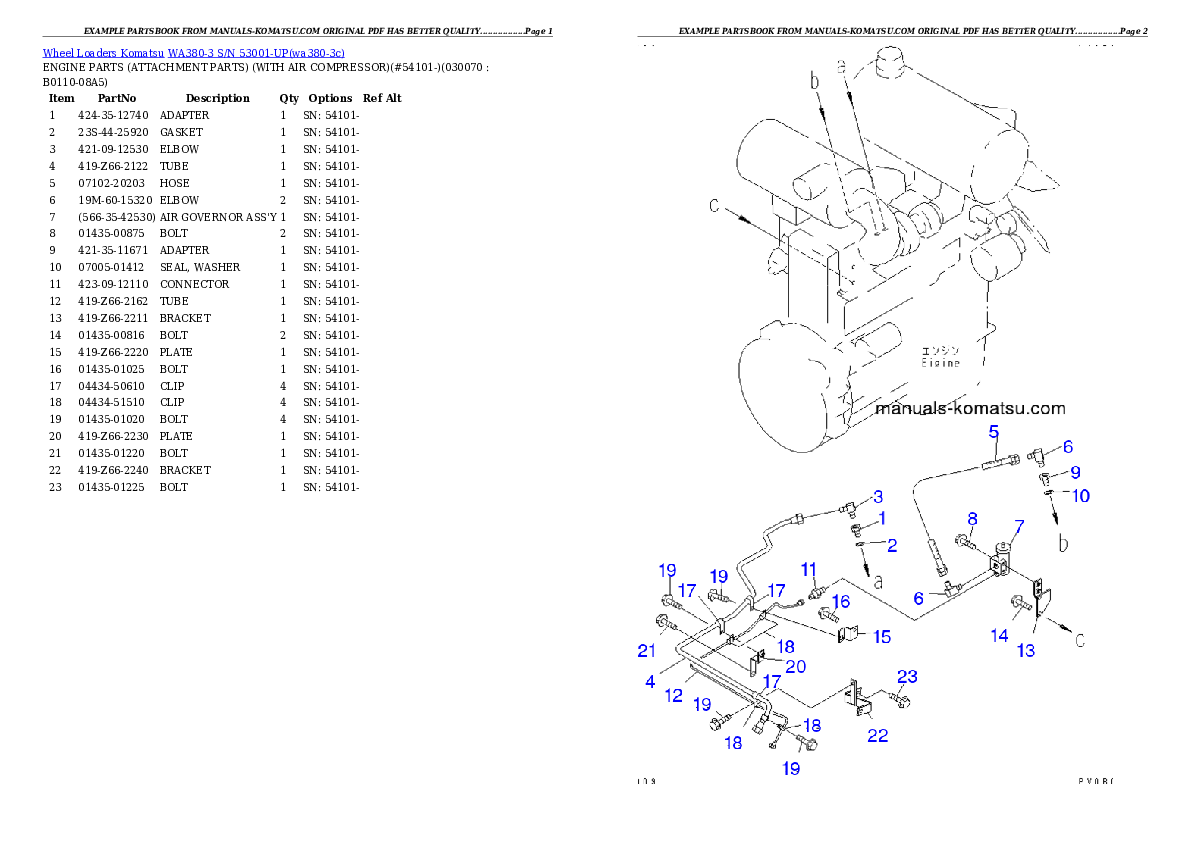 Protected: WA380-3 S/N 53001-UP Partsbook