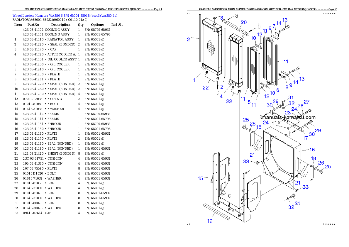 Protected: WA380-6 S/N 65001-65948 (ecot3) Partsbook