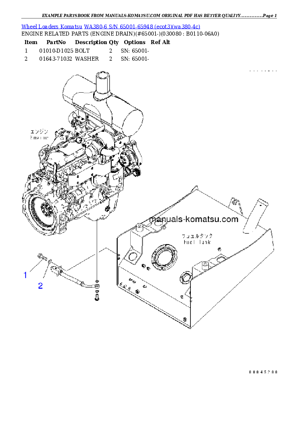 Protected: WA380-6 S/N 65001-65948 (ecot3) Partsbook