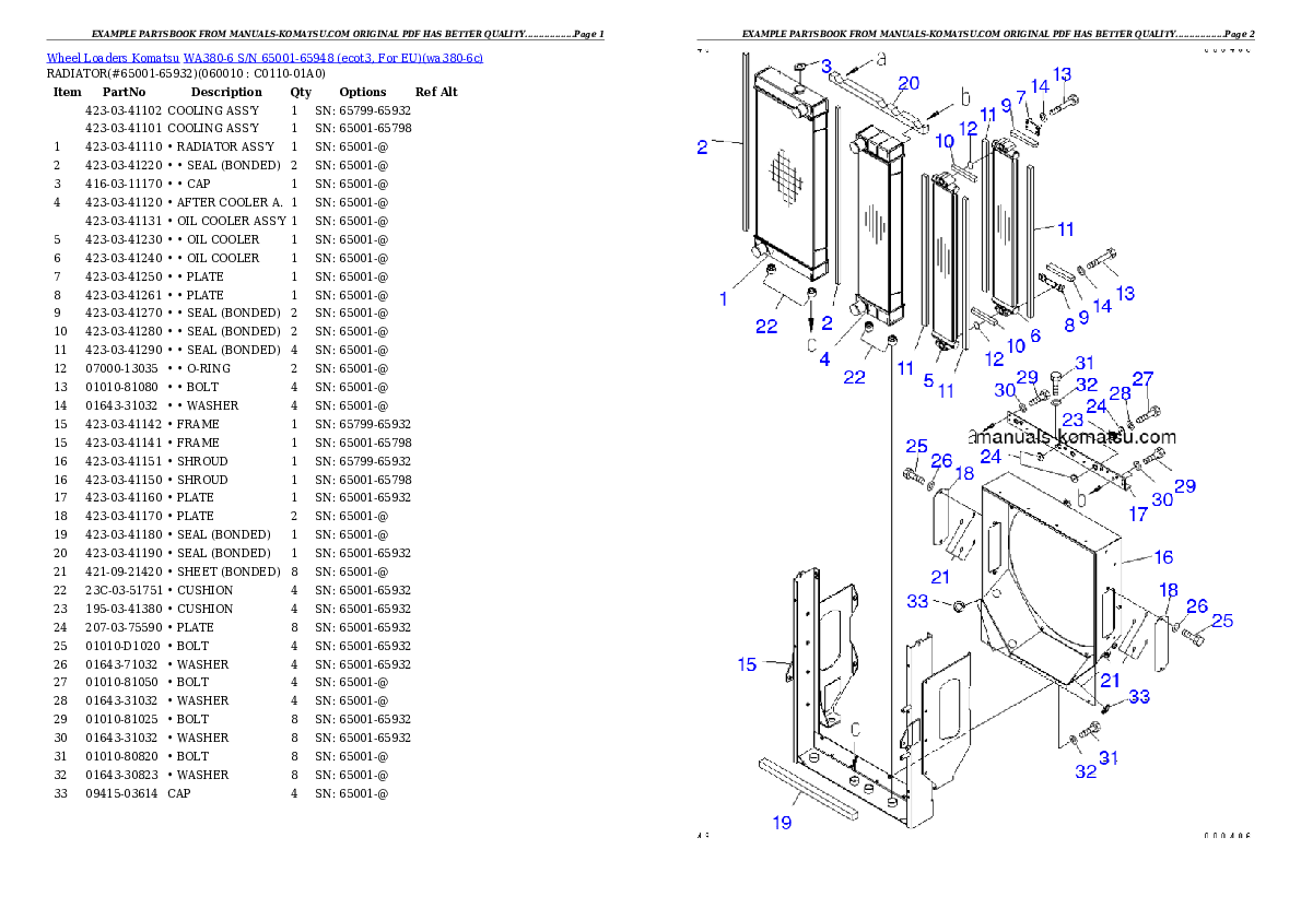Protected: WA380-6 S/N 65001-65948 (ecot3, For EU) Partsbook