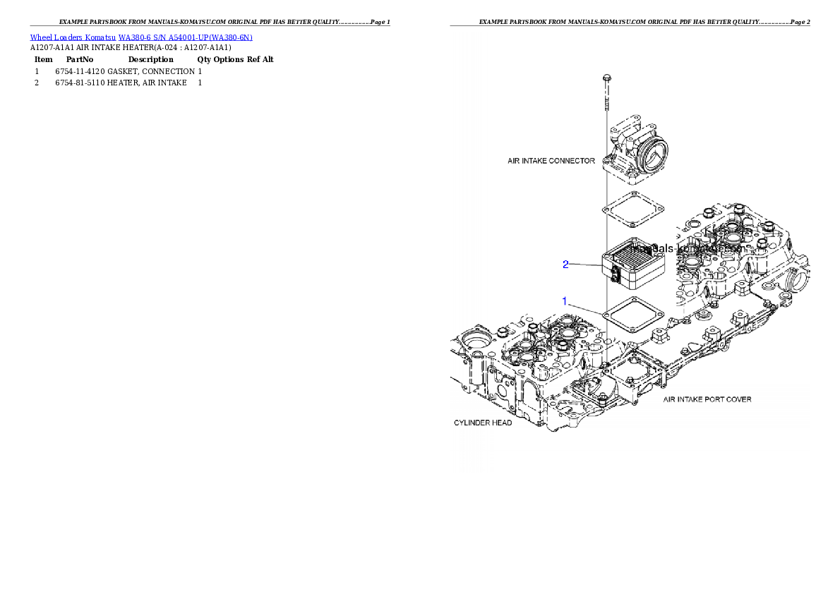 Protected: WA380-6 S/N A54001-UP Partsbook