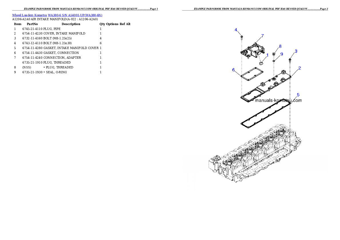 Protected: WA380-6 S/N A54001-UP Partsbook